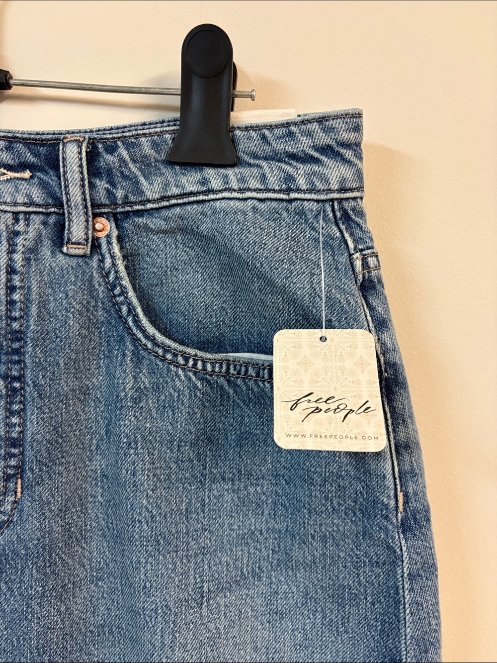 BNWT Free People We The Free Nothing Better Denim Maxi Skirt size 27,28 - Picture 7 of 8